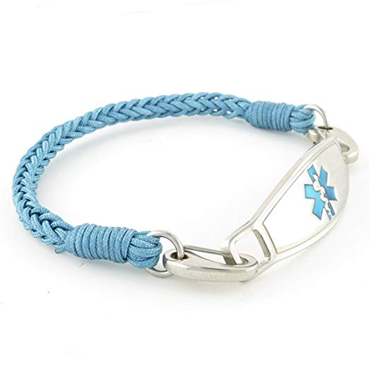 Braided Medical Alert ID Bracelet - Custom Engraving Included -Fun, Modern & Casual - River