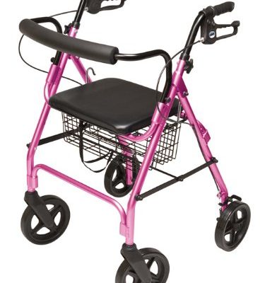 Lumex Walkabout Four-Wheel Contour Deluxe Rollator, Pink Review