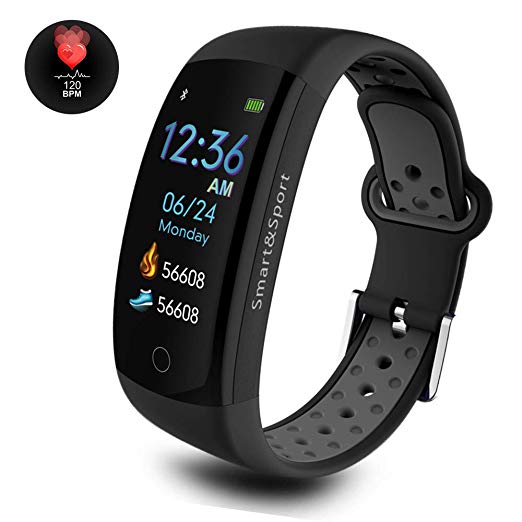 Fitness Tracker, Dosmix Activity Watch with Heart Rate, Blood Pressure and Respiratory Frequency Monitor, IP 68 Water-resistant with Calorie Steps Sleeps Monitor for Women Kids Men/Android (Black Pro)