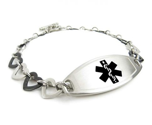 My Identity Doctor Custom Medical Alert Bracelet with Free Engraving – Steel Black Hearts Review