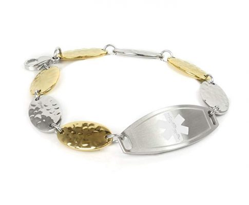 My Identity Doctor Customized Medical ID Bracelet with Free Engraving, 1.5cm Gold Tone Steel Petals Review