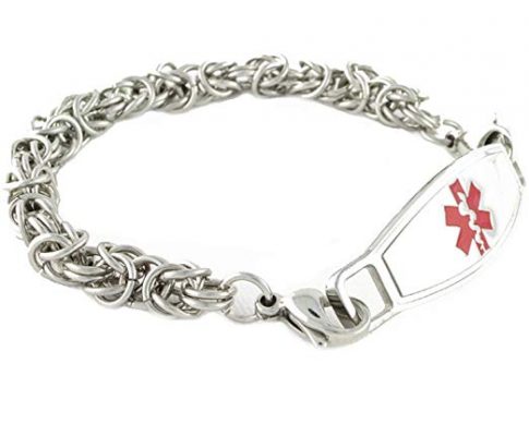 N Style ID Women’s Bali Link Stainless Steel Personalized Medical Id Bracelet Red 7 1/4 Review