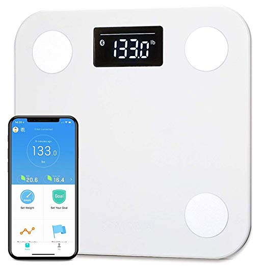 Yunmai Smart Bluetooth Scale, Body Fat Digital Weighing Weight Scale with Free APP Body Composition BMI Monitor Analyzer with Large Display, Work with iPhone 8/iPhone X(10)