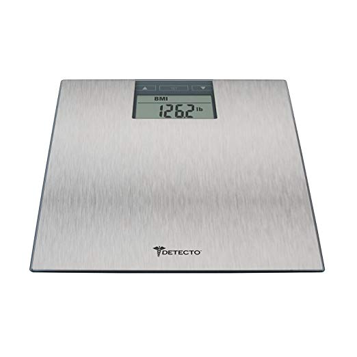 Detecto D1300400US Stainless Steel LCD Digital Scale with BMI Estimator, Multicolor