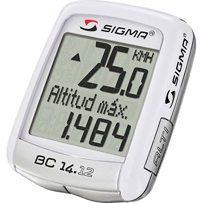 Sigmasport wired cycling computer BC 14.12 ALTI Bike computer with heart monitor white