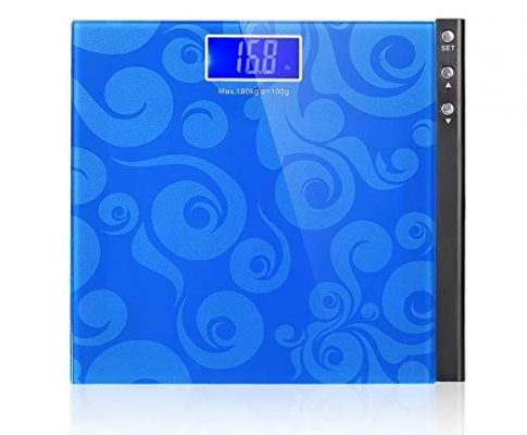 MEINI Bathroom Scales Large Blue LCD Step-On Technology Clouds Design Memory Function (Blue) Review