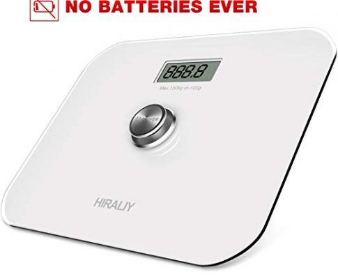HIRALIY Digital Body Weight Bathroom Scale [No Batteries Ever] with LCD Display and Step on Technology 330lb/150kg (White) Review