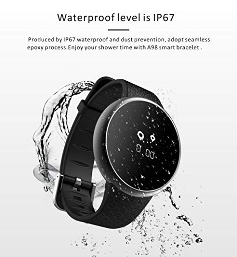 Fitness Tracker - Smart Bracelet Waterproof Wireless Bluetooth Heart Rate Blood Pressure Monitor Activity Tracker Pedometer Calories Track Notification Remind Wristband for Android and iOS (Black)