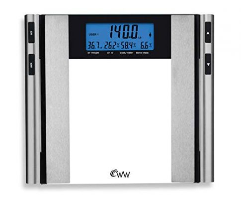 2 x 5 Two-Line Display Glass & Satin Nickel Body Analysis Comprehensive Bathroom Scale with BIA technology by Weight Watchers Review
