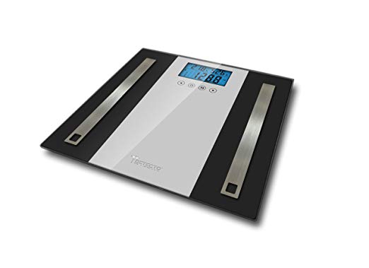 Detecto Glass LCD Digital Body Composition Scale, Black, 4 Count