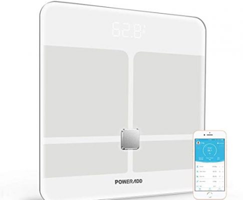 Bluetooth Body Fat Scale,Poweradd Smart BMI Scale Digital Bathroom Wireless Weight Scale,Body Composition Analyzer with Smartphone App,396lb,FDA Approved Review