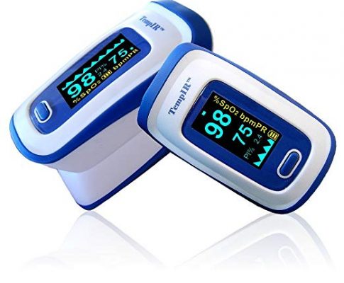 Finger Pulse Oximeter Portable Digital Blood Oxygen and Pulse Sensor Meter with Alarm – SPO2 – For Adults, Children, Sports Use – TempIR for Reliability and Excellent Customer Care Review