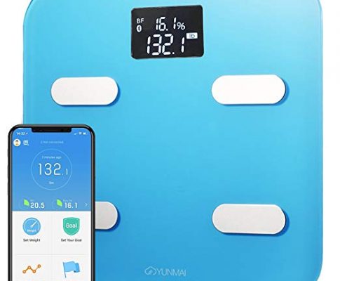 Yunmai Smart Bluetooth Scale, Body Fat Digital Weighing Weight Scale with Free APP Body Composition BMI Monitor Analyzer with Large Display, Work with iPhone 8/iPhone X(10) (blue) Review