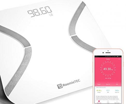 ROOMIE TEC Smart Bluetooth Body Scale | BMI, BMR, Bone Mass, Muscle, Body Fat Analyzer | Bioimpedance BIA Bathroom Scale | Smartphone App to Monitor Weight Loss, Fitness Goals | White Glass Review