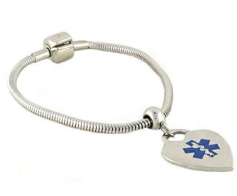 N Style ID Pan-dorra PRE-ENGRAVED “ON BLOOD THINNER” Stylish medical ID bracelet – Heart Blue Alert Charm 8.50 Review