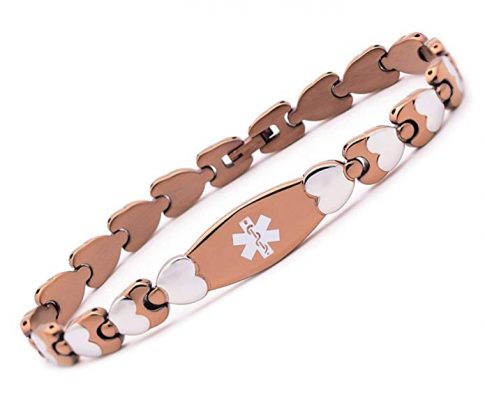 Free engraving Fashion Double Heart Medical id bracelet for women Review
