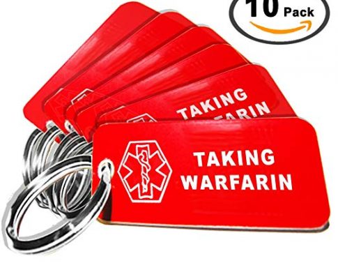 My Identity Doctor – 10 Pre-Engraved Taking Warfarin Plastic Medical Alert ID Keychains, 2.25in (5.7cm) x .79in (2cm), Made in USA Review